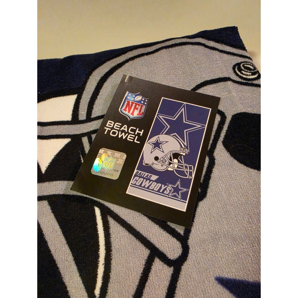 NFL Dallas Cowboys Beach Towel The Northwest Group 28x58 Cotton Navy Silver New